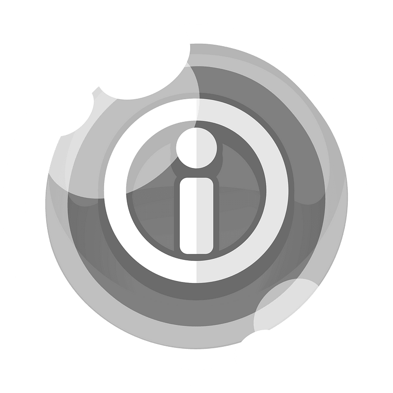 Round grey info button