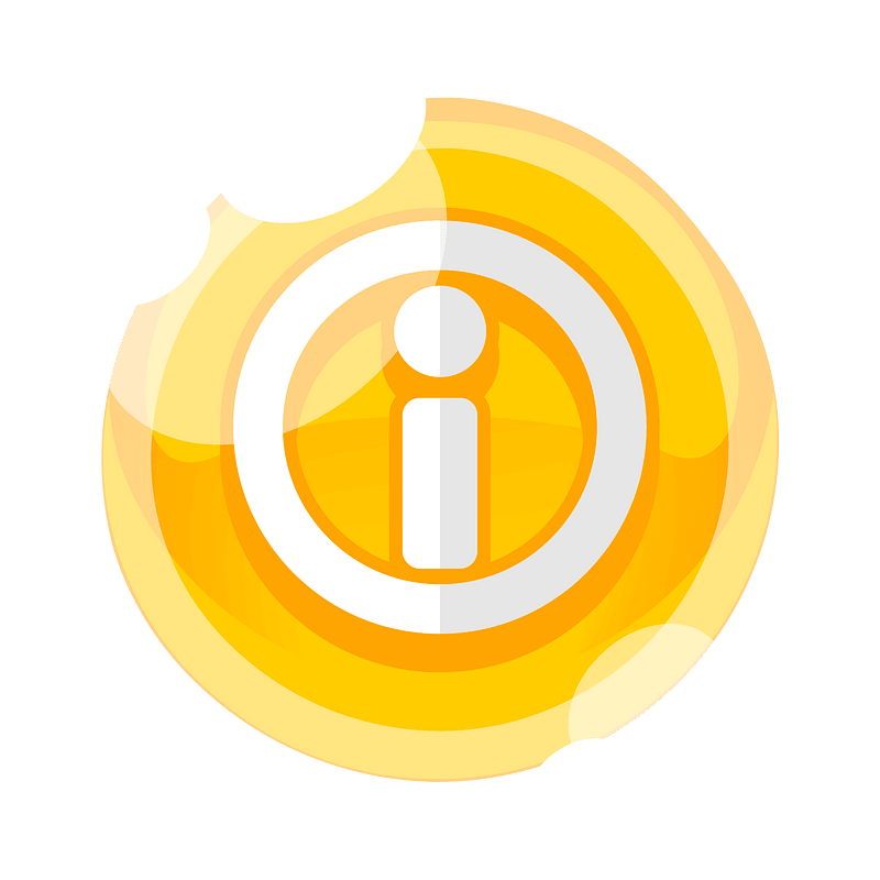 Round yellow info button