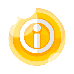 Round yellow info button