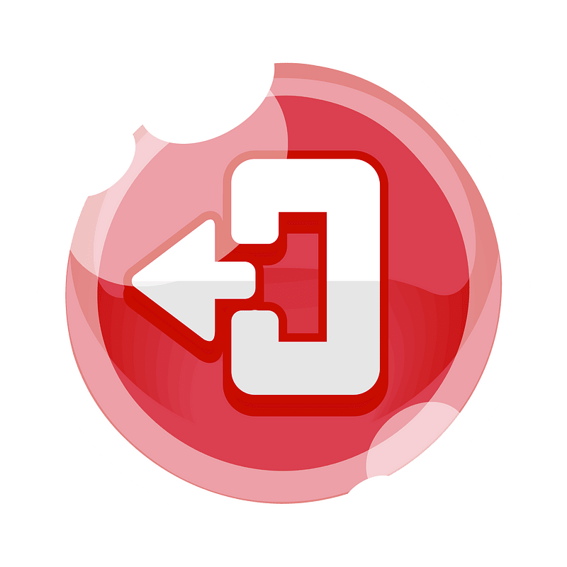 Round red logout button
