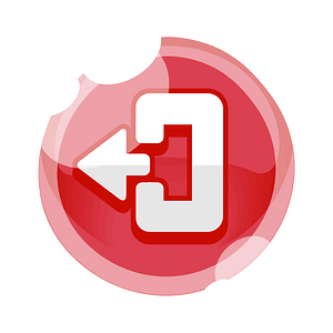 Round red logout button