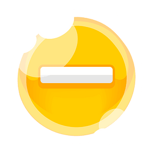 Round yellow minus button