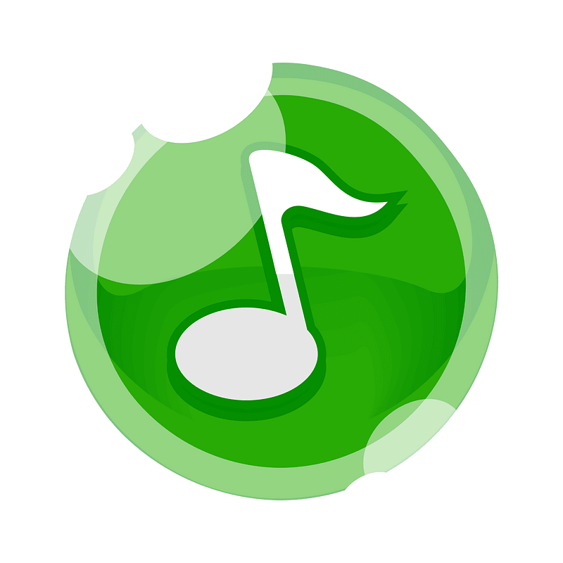 Round green note button