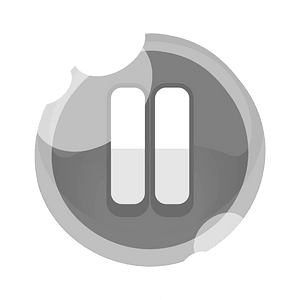 Round grey pause button