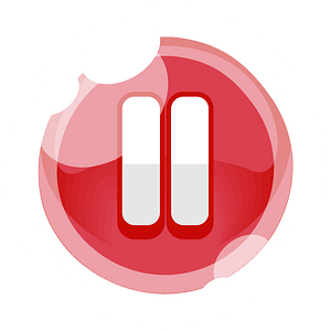 Round red pause button
