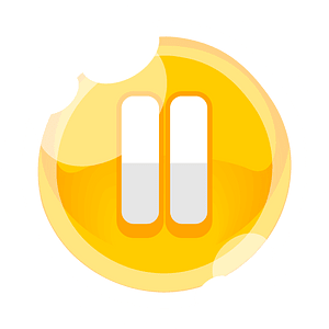 Round yellow pause button