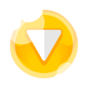 Round yellow play button down