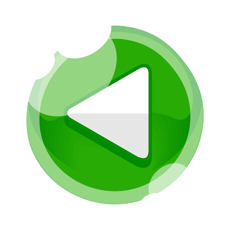 Round green play button right