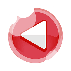 Round red play button right