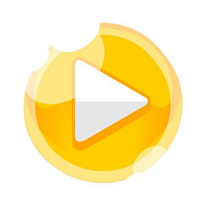 Round yellow play button right