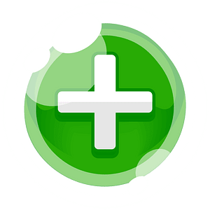 Round green plus button