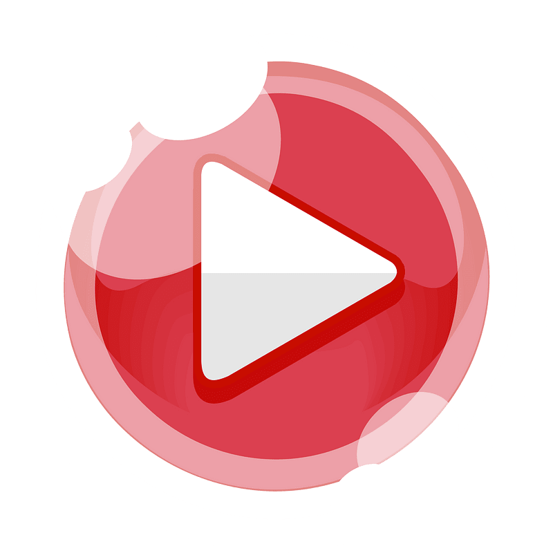 Round red play button right