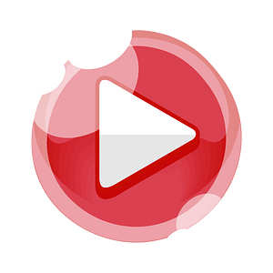 Round red play button right