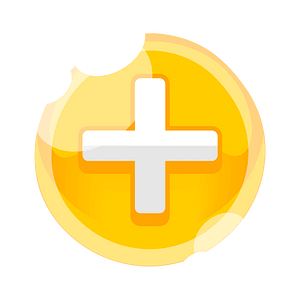 Round yellow plus button