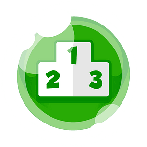 Round green podium button