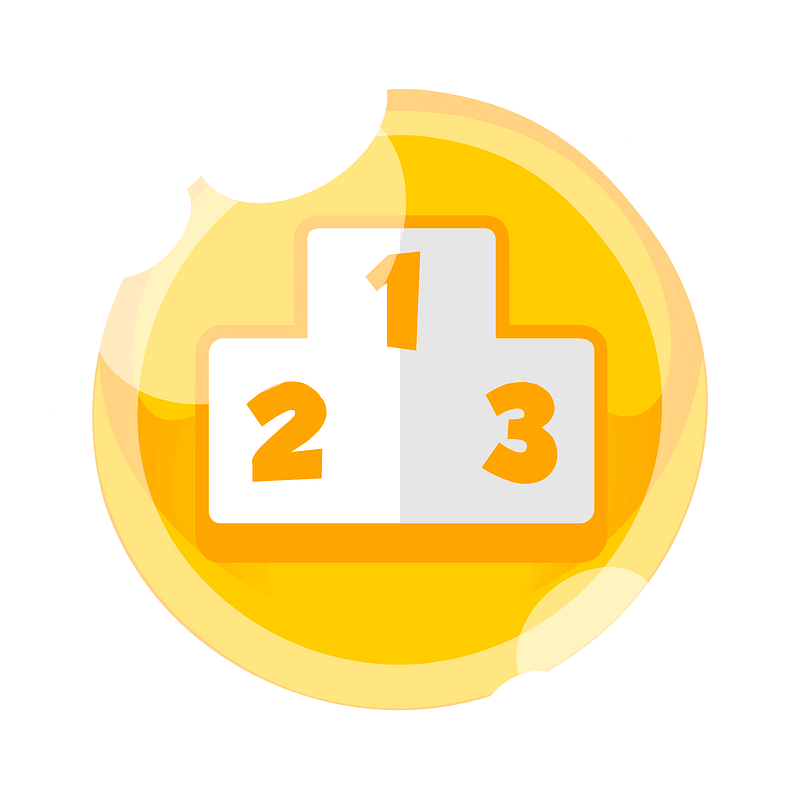 Round yellow podium button