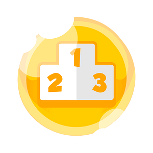 Round yellow podium button