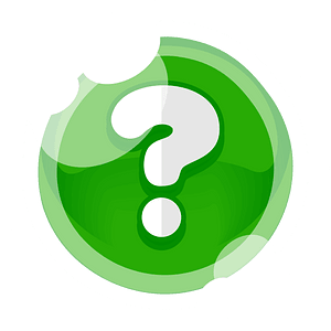 Round green question button