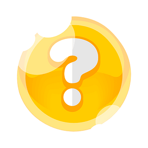 Round yellow question button