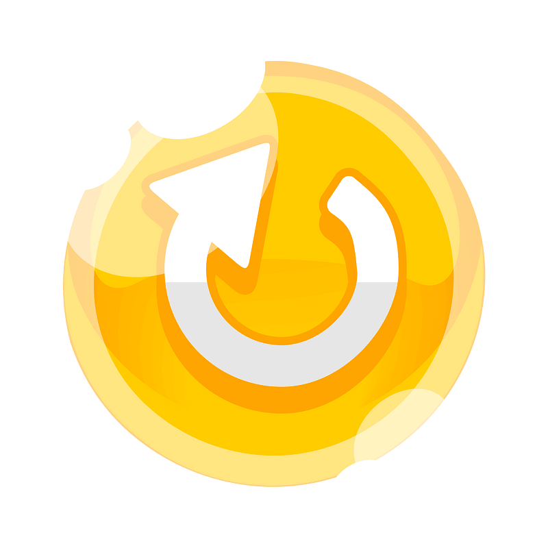 Round yellow redo button