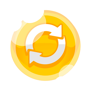 Round yellow refresh button