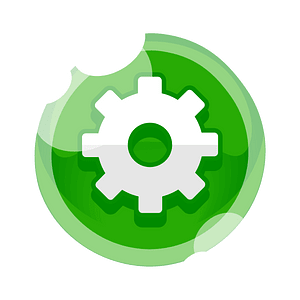 Round green settings button