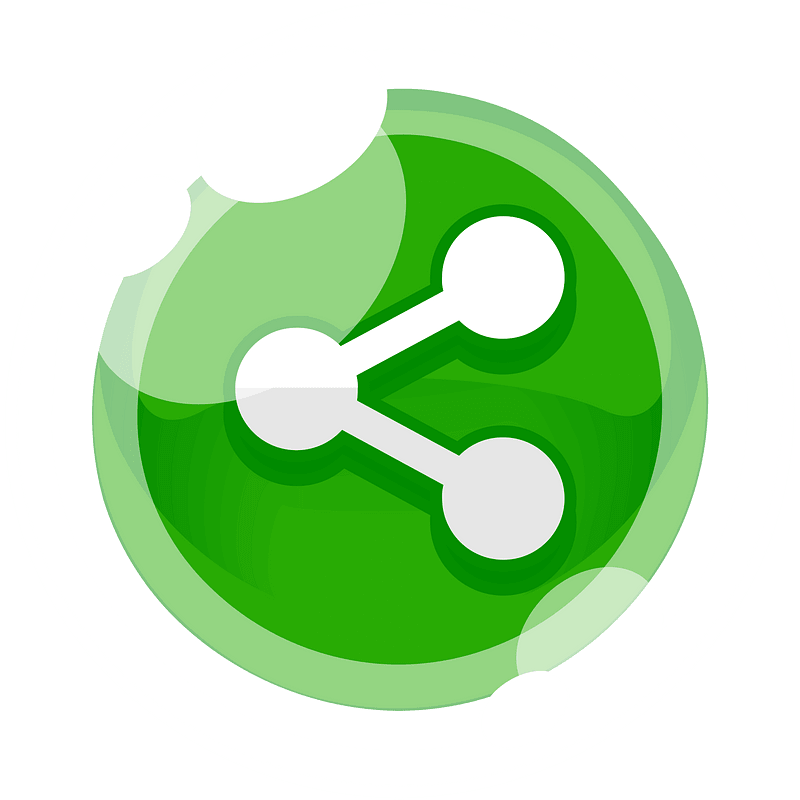 Round green share button