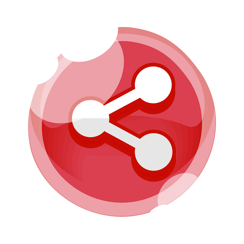 Round red share button