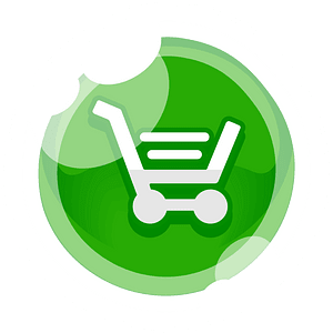 Round green shopping button