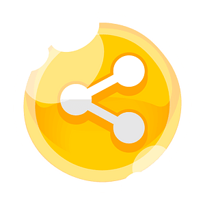 Round yellow share button