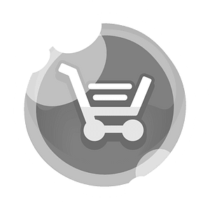 Round grey shopping button