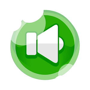 Round green sound button