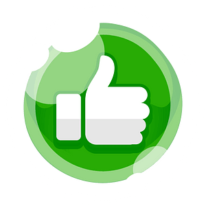 Round green thumbs up like button