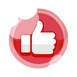 Round red thumbs up like button - Free vector icons on creazilla.com