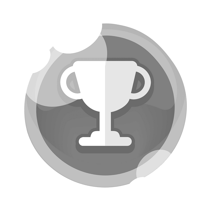 Round grey trophy button