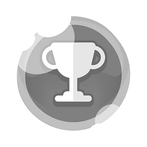 Round grey trophy button