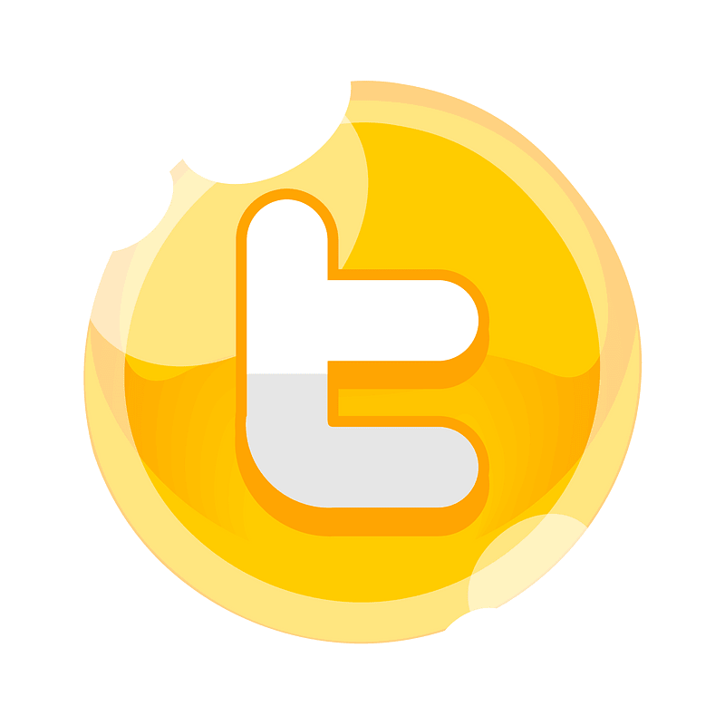 Round yellow twitter button