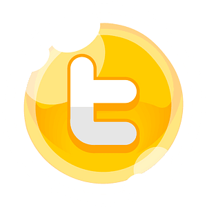 Round yellow twitter button