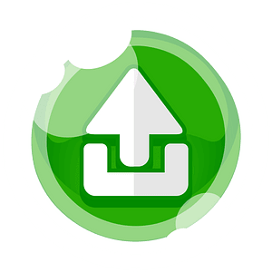 Round green upload button