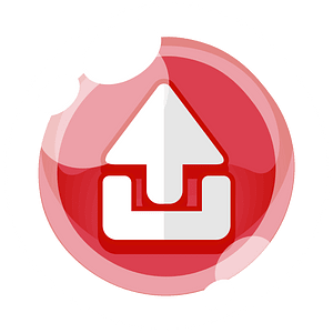 Round red upload button