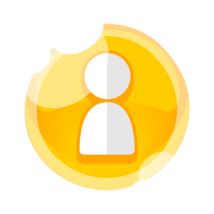 Round yellow user button