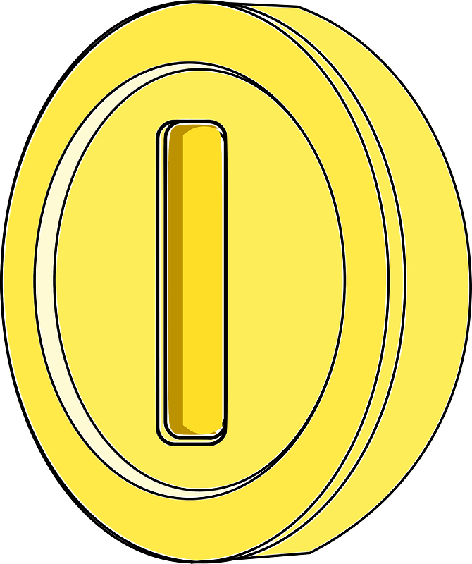 Yellow coin outline