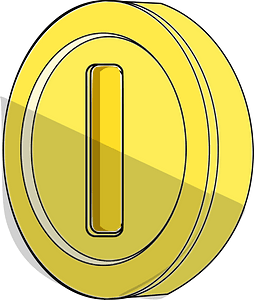 Yellow shade coin outline