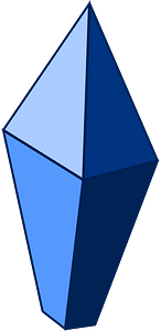 Big straight blue crystal