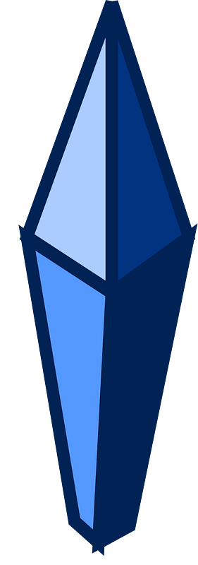 Straight blue crystal