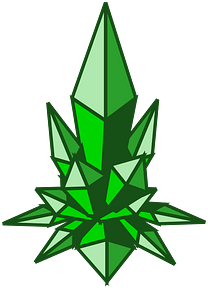 Straight big green crystal