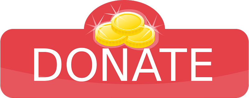 Horisontal donate button three coins