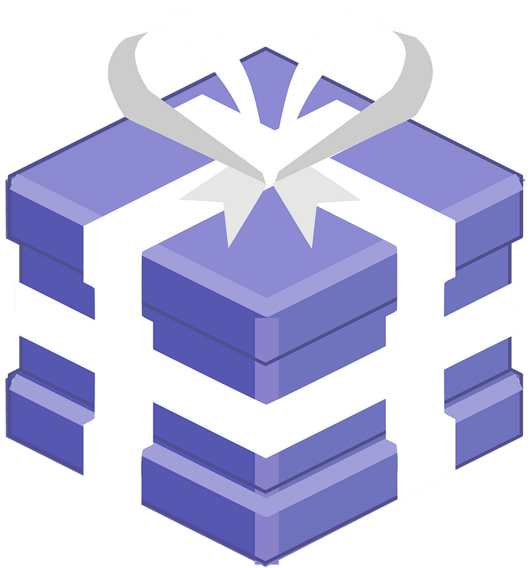 Blue isometric xmas gift
