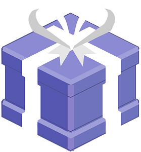 Blue isometric xmas gift