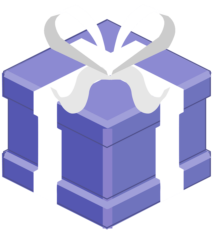 Blue isometric xmas gift